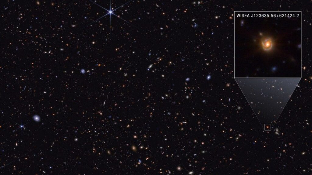 A James Webb űrtávcső leleplezte a kis piros pontok titkát, amelyek valójában fényes galaxismagok óriási távolságban